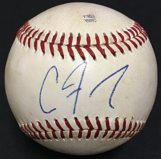 Clint Frazier signed game used minor league baseball Yankees rookie auto JSA COA