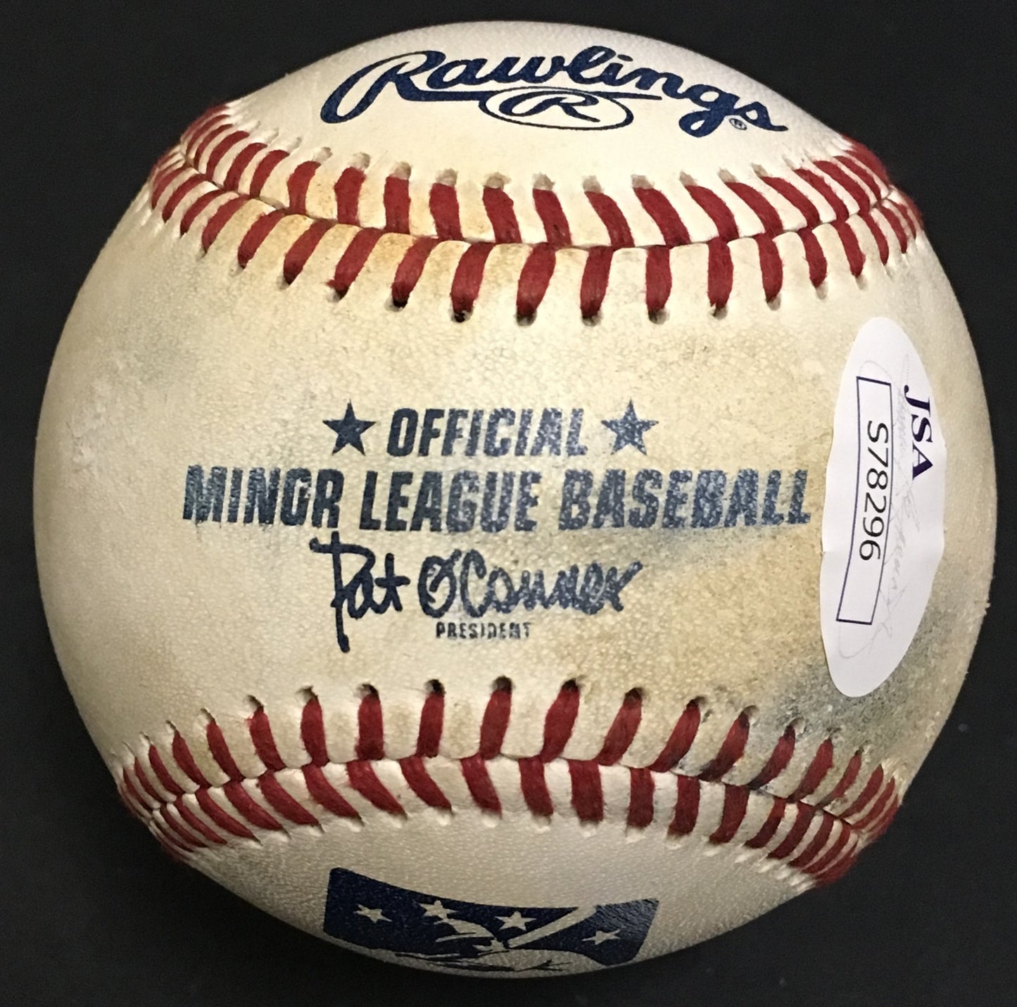 Clint Frazier signed game used minor league baseball Yankees rookie auto JSA COA
