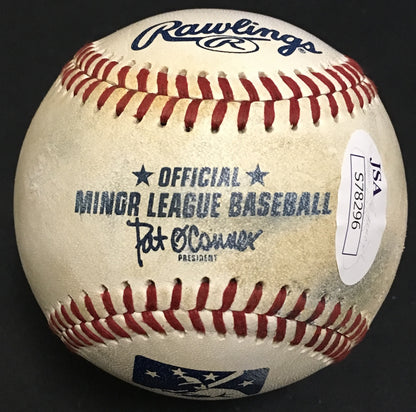 Clint Frazier signed game used minor league baseball Yankees rookie auto JSA COA