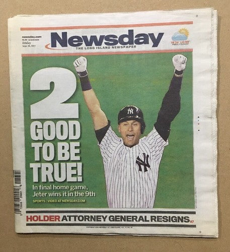 DEREK JETER LAST GAME YANKEE STADIUM Newsday Full Newspaper September 26 2014