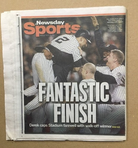 DEREK JETER LAST GAME YANKEE STADIUM Newsday Full Newspaper September 26 2014