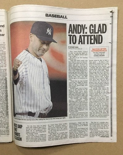 DEREK JETER LAST GAME YANKEE STADIUM Newsday Full Newspaper September 26 2014