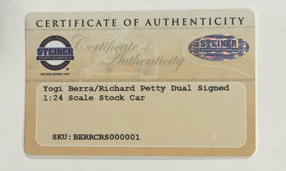 Yogi Berra & Richard Petty signed Action Toy stock car 2 auto Steiner COA LE