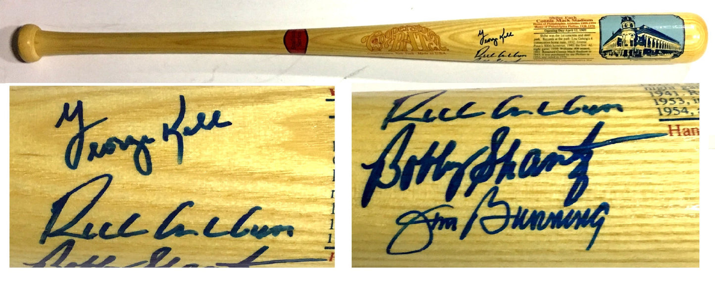 Philidelphia Phillies signed Cooperstown bat Richie Ashburn Bunning 4 Hof Auto