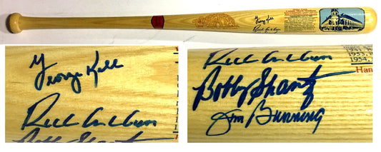 Philidelphia Phillies signed Cooperstown bat Richie Ashburn Bunning 4 Hof Auto