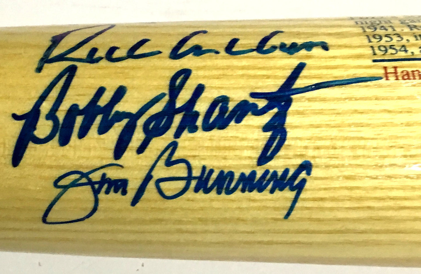 Philidelphia Phillies signed Cooperstown bat Richie Ashburn Bunning 4 Hof Auto