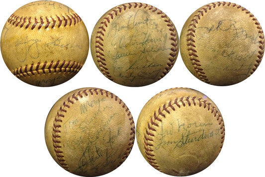 1950S Yankees Team Signed Baseball YOGI BERRA Whitey Ford Rizzuto Auto CBM