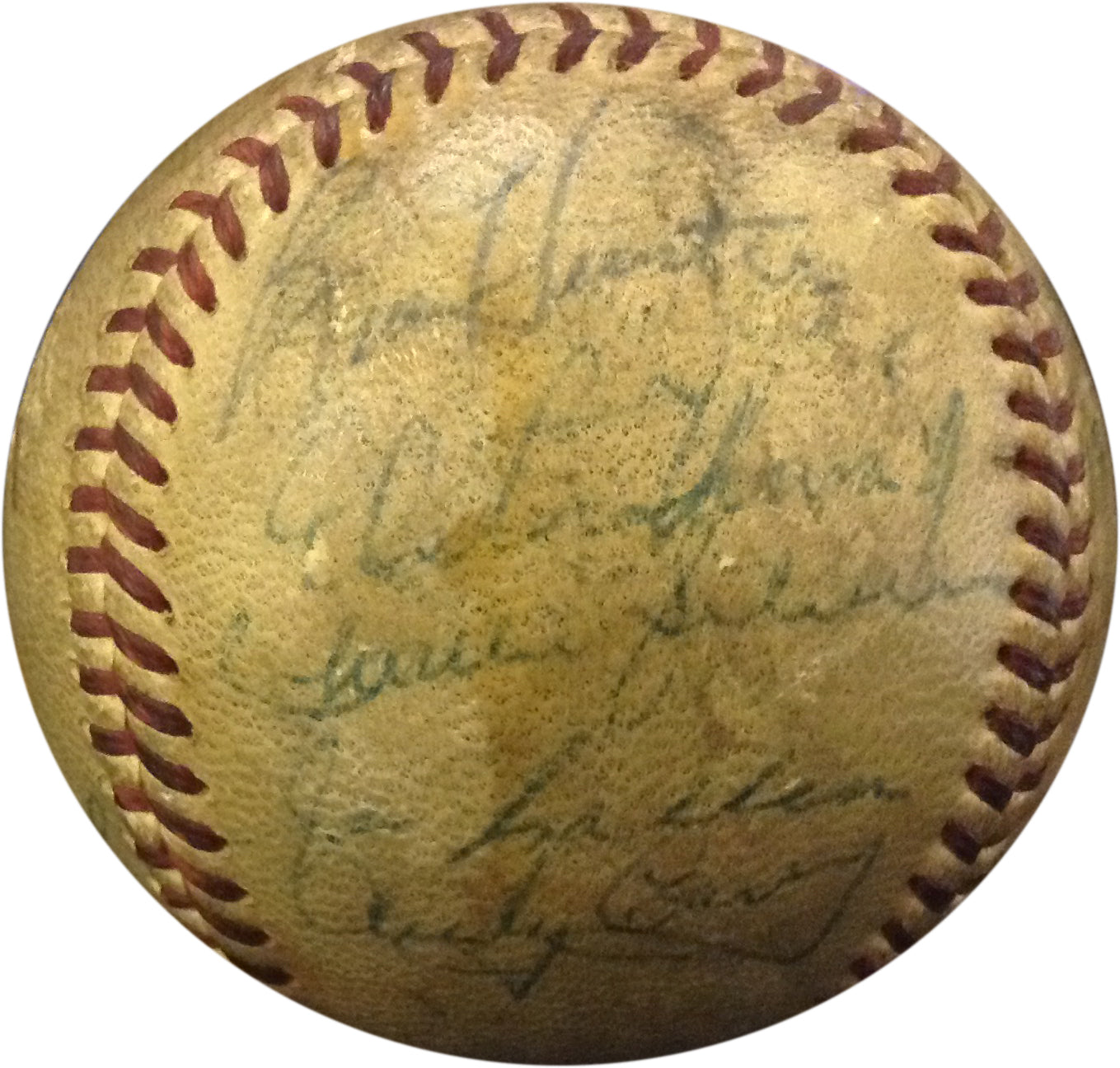 1950S Yankees Team Signed Baseball YOGI BERRA Whitey Ford Rizzuto Auto CBM