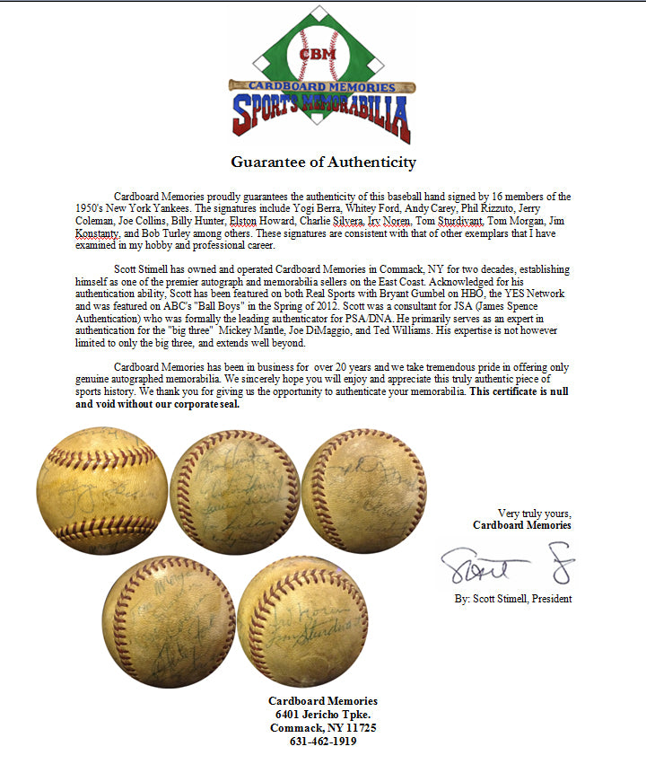 1950S Yankees Team Signed Baseball YOGI BERRA Whitey Ford Rizzuto Auto CBM