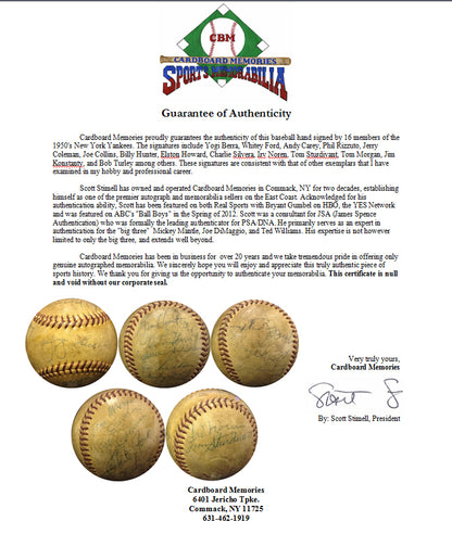 1950S Yankees Team Signed Baseball YOGI BERRA Whitey Ford Rizzuto Auto CBM