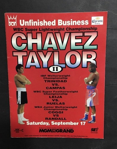 JULIO CESAR CHAVEZ vs MELDRICK TAYLOR II On site Boxing Program Insert 1994 MGM