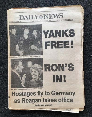 YANKS FREE Ronald Reagan Inauguration Newspaper NY DAILY NEWS 1/21 1981