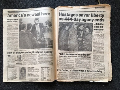 YANKS FREE Ronald Reagan Inauguration Newspaper NY DAILY NEWS 1/21 1981