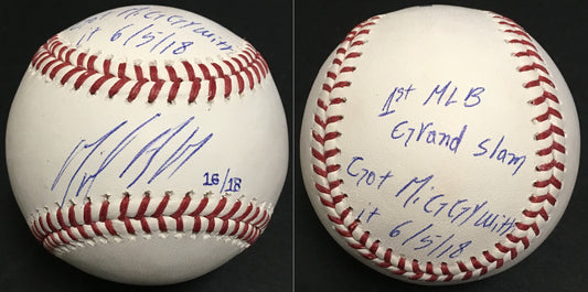 Miguel Andujar signed MLB baseball Miggy 1st grand slam rookie auto Steiner /18