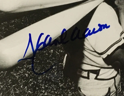 Hank Aaron Eddie Mathews signed 8x10 photo framed 2 autograph HOF 500 HR CBM COA