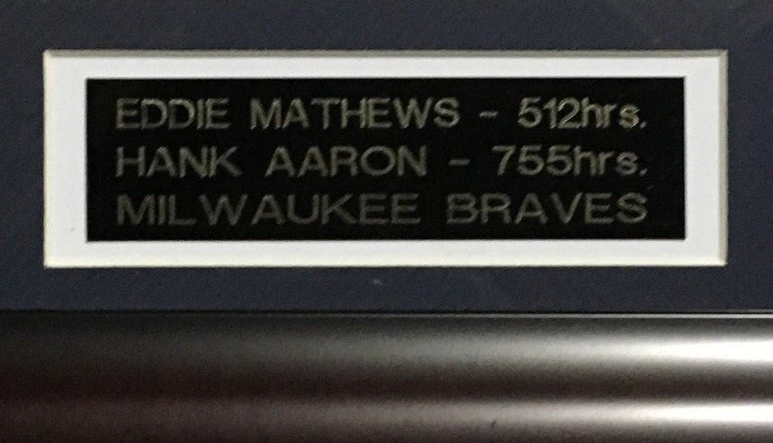Hank Aaron Eddie Mathews signed 8x10 photo framed 2 autograph HOF 500 HR CBM COA