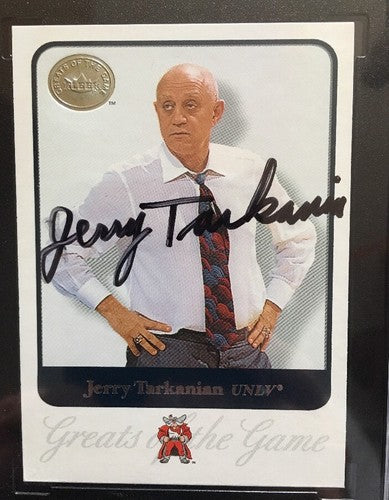 2001 Fleer Greats of the Game Signed Jerry Tarkanian Unlv Mint Auto Hof Sgc Coa