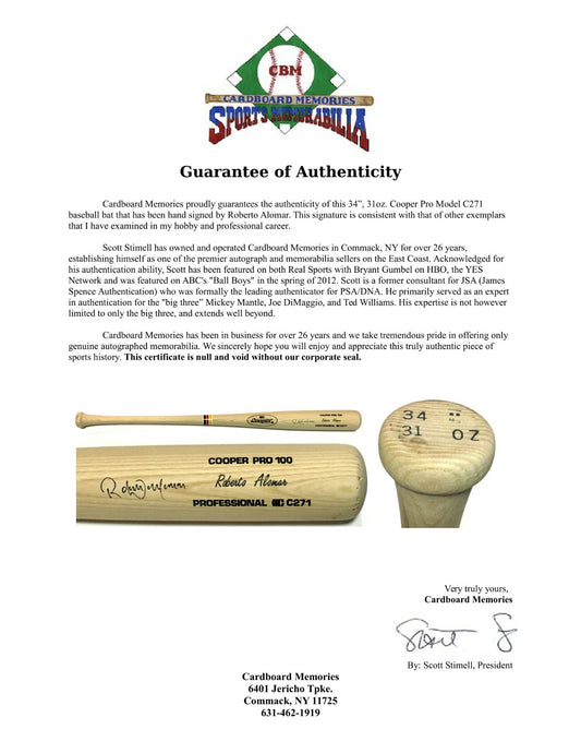 Roberto Alomar signed game issued Cooper C271 baseball bat autograph HOF CBM COA