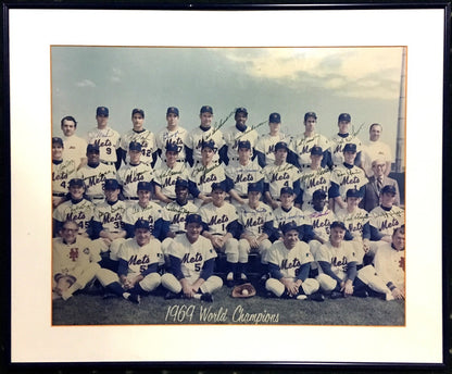 1969 NY Mets WS Champs team signed 16x20 photo 26 auto Nolan Ryan Tom Seaver COA