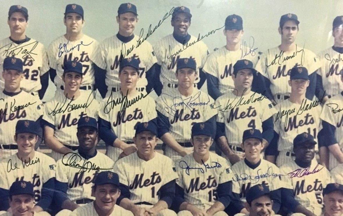 1969 NY Mets WS Champs team signed 16x20 photo 26 auto Nolan Ryan Tom Seaver COA