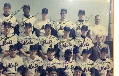 1969 NY Mets WS Champs team signed 16x20 photo 26 auto Nolan Ryan Tom Seaver COA