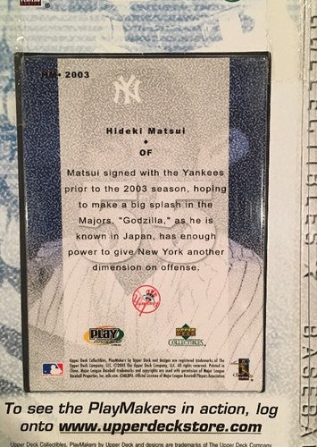 Hideki Matsui Upper Deck Playmakers Bobblehead 2003 Yankees Rookie Rc Bobble New