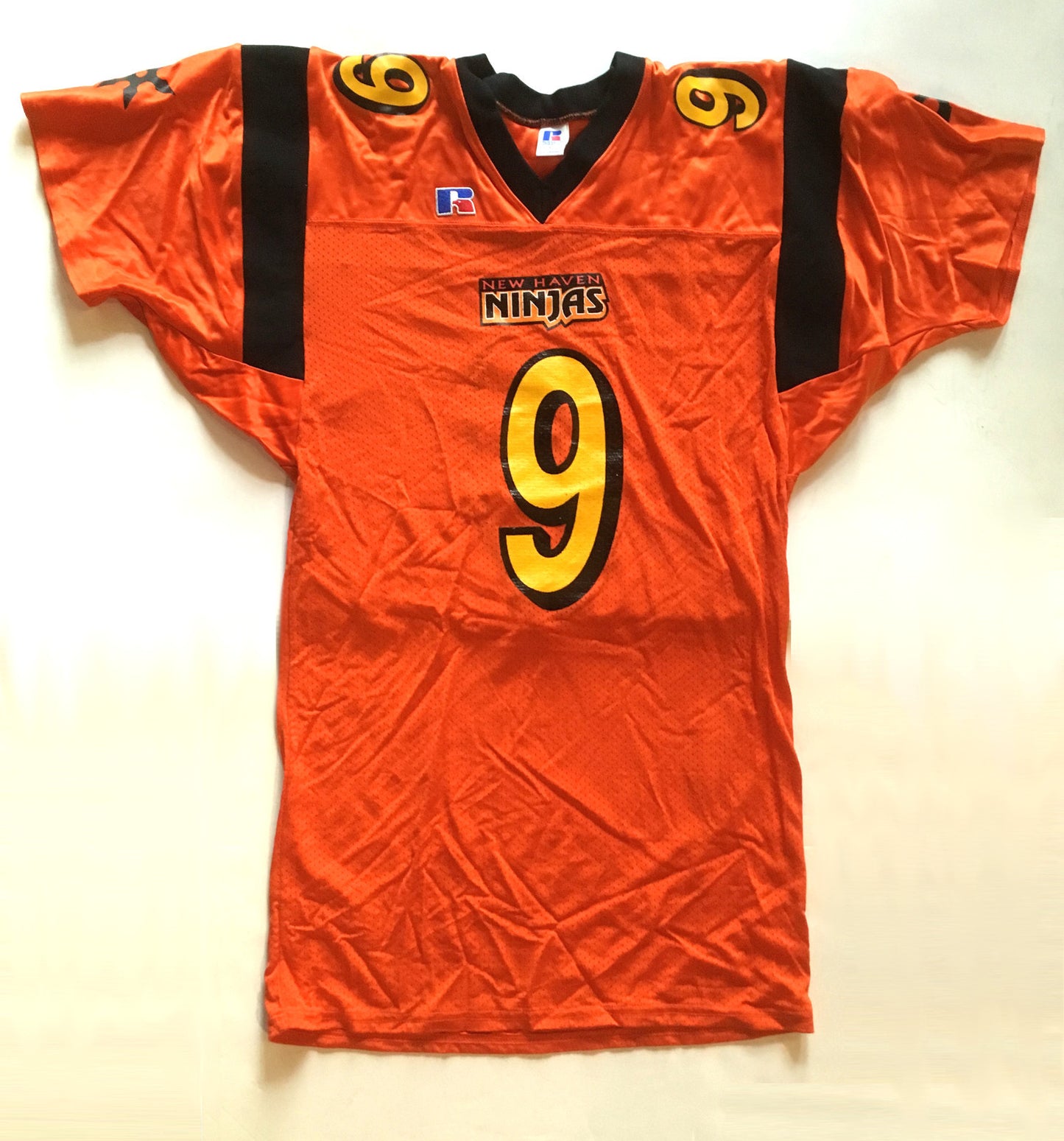 New Haven Ct Ninjas Game issued size L + 2" #9 Arena Football League jersey