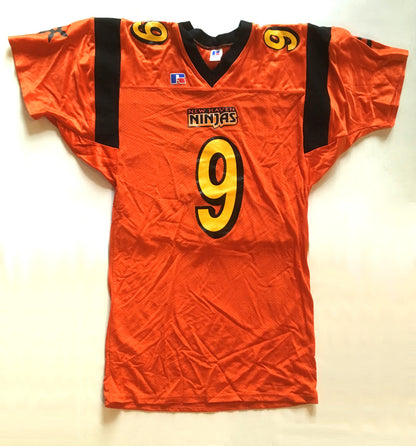 New Haven Ct Ninjas Game issued size L + 2" #9 Arena Football League jersey