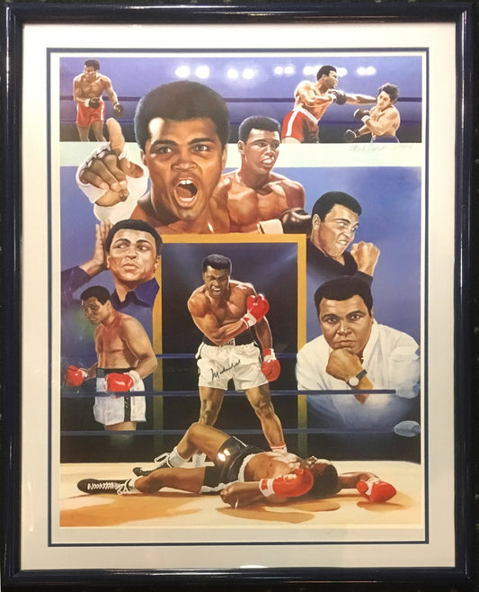 Muhammad Ali signed Frank Stapleton litho framed autograph LE /500 PSA/DNA LOA