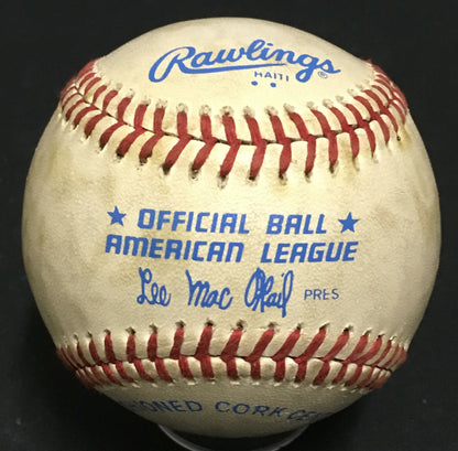 Cal Ripken Jr signed AL Lee MacPhail baseball rare rookie auto Bumbry Shelby COA
