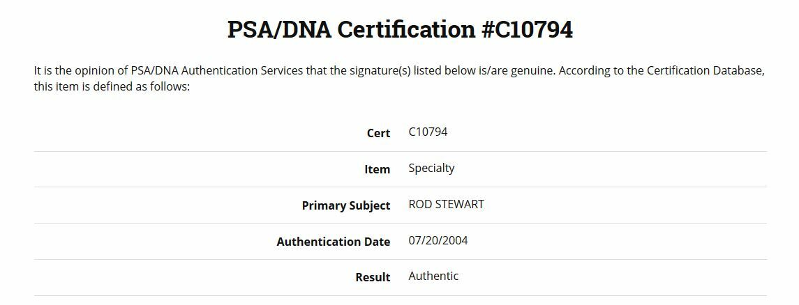 Rod Stewart signed Foolish Behavior Record album framed autograph PSA DNA COA