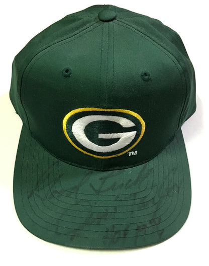 Jim Taylor signed Green Bay Packers hat Good Luck HOF 1976 Autograph CBM COA