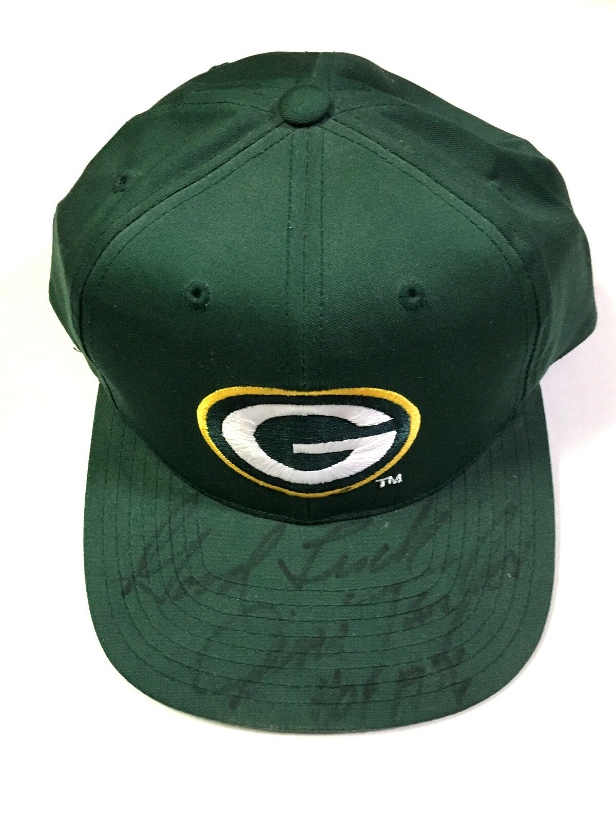 Jim Taylor signed Green Bay Packers hat Good Luck HOF 1976 Autograph CBM COA