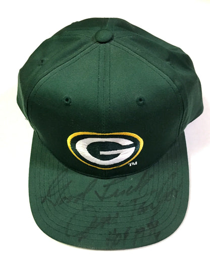 Jim Taylor signed Green Bay Packers hat Good Luck HOF 1976 Autograph CBM COA