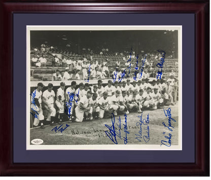 1953 All Star Game signed 11x14 photo framed 17 auto Stan Musial Ed Mathews Jsa
