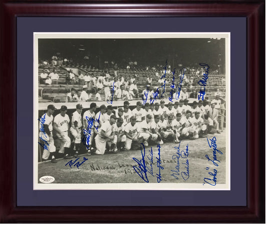 1953 All Star Game signed 11x14 photo framed 17 auto Stan Musial Ed Mathews Jsa