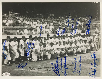 1953 All Star Game signed 11x14 photo framed 17 auto Stan Musial Ed Mathews Jsa