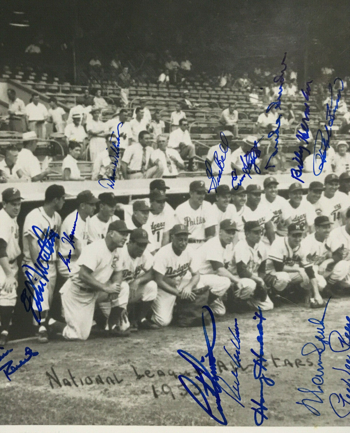 1953 All Star Game signed 11x14 photo framed 17 auto Stan Musial Ed Mathews Jsa