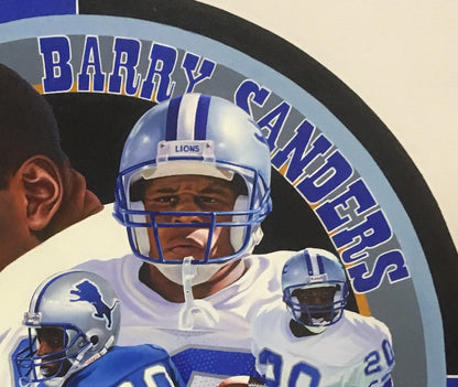Terrence Fogarty signed original Barry Sanders canvas oil painting auto COA 1/1