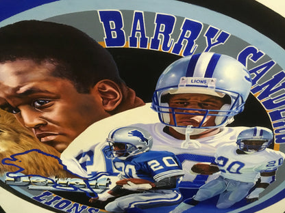 Terrence Fogarty signed original Barry Sanders canvas oil painting auto COA 1/1
