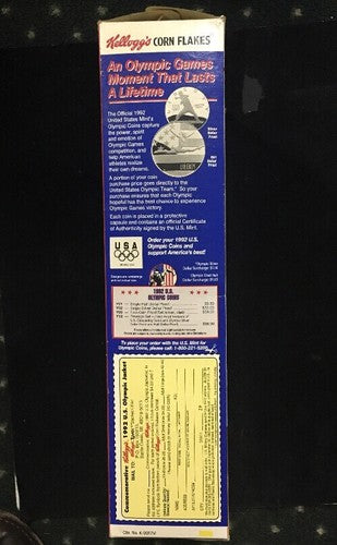 Kellogg's Corn Flakes 1992 US Olympic Jacket Box David Robinson Larry Bird 24 Oz
