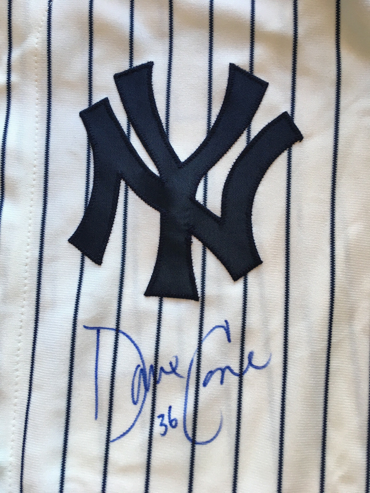 David Cone signed game issued 1996 Tagged Rawlings Yankees jersey auto Agent COA