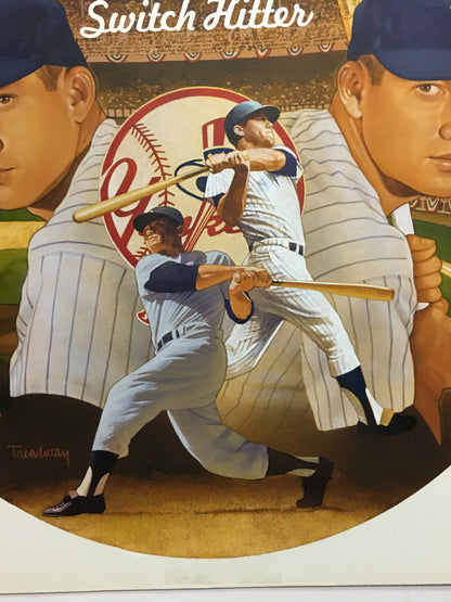 Todd Treadway signed original Mickey Mantle Greatest Switch Hitter painting 1/1
