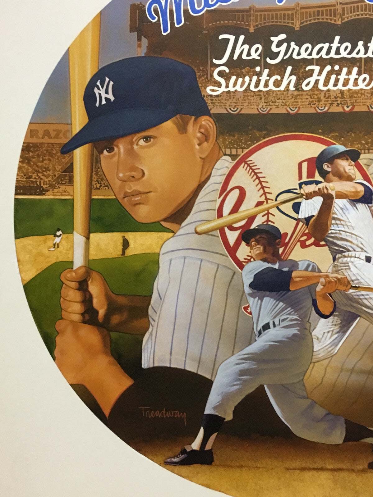 Todd Treadway signed original Mickey Mantle Greatest Switch Hitter painting 1/1