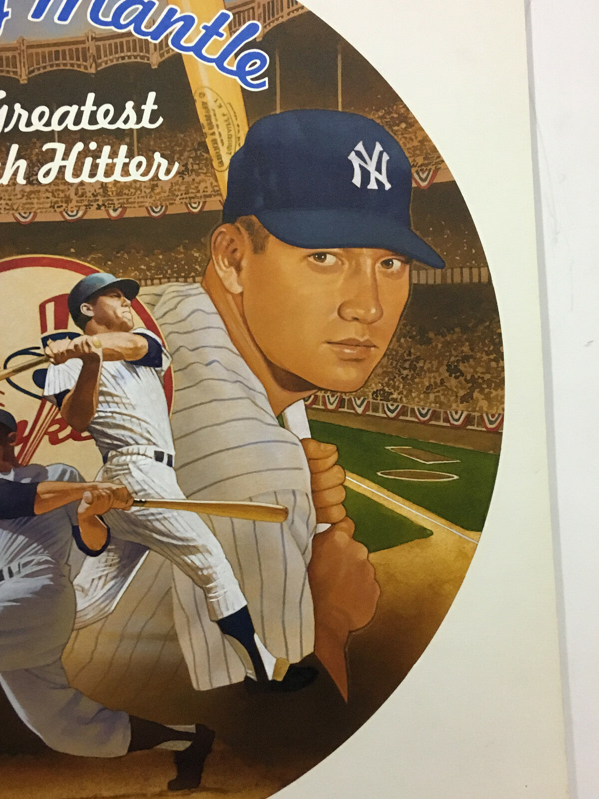 Todd Treadway signed original Mickey Mantle Greatest Switch Hitter painting 1/1