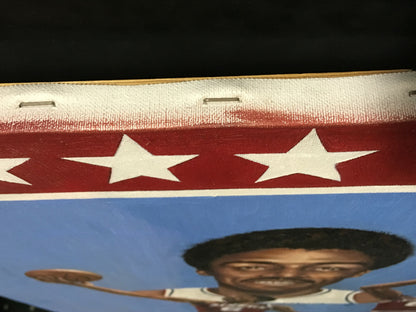 Robert Stephen Simon signed Julius Erving Dr J ORIGINAL PAINTING canvas COA 1/1