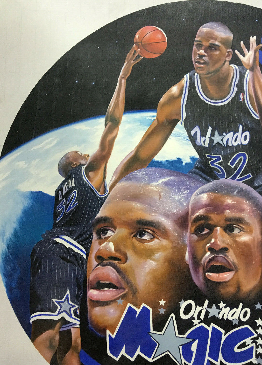 Terrence Fogarty signed original Shaquille O'Neal Shaq canvas oil painting 1/1