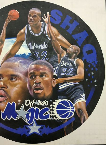 Terrence Fogarty signed original Shaquille O'Neal Shaq canvas oil painting 1/1