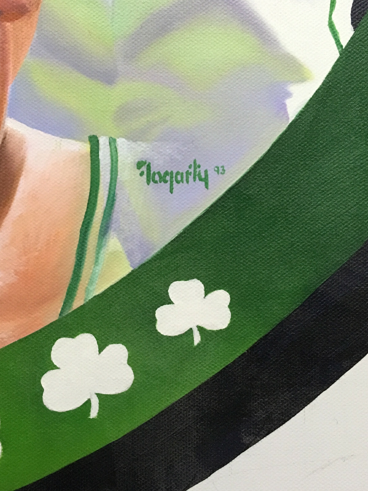 Terrence Fogarty signed original Larry Bird canvas oil painting auto COA 1/1
