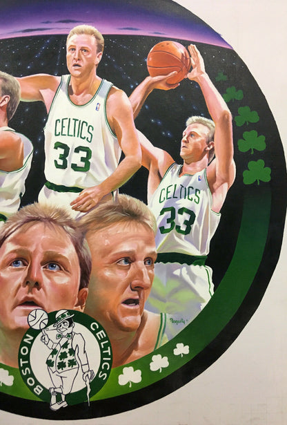 Terrence Fogarty signed original Larry Bird canvas oil painting auto COA 1/1